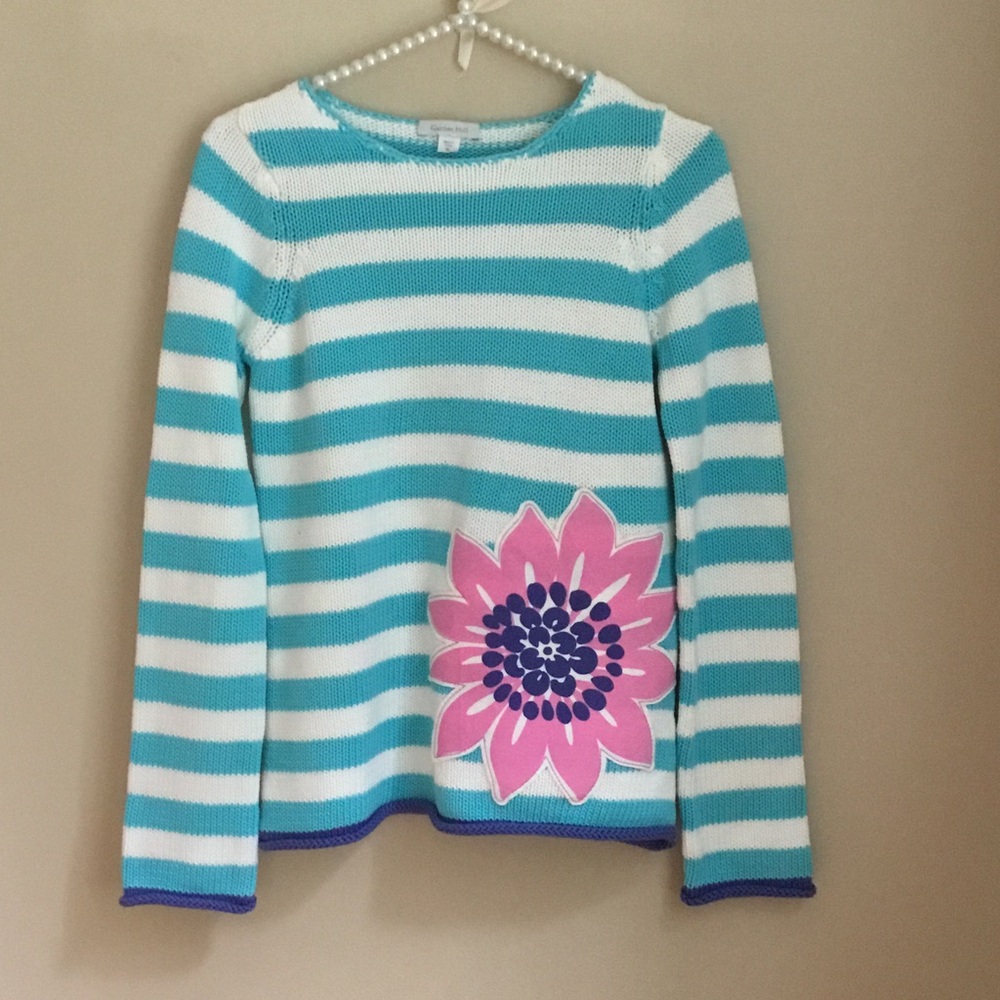 Garnet Hill Striped Knit Sweater